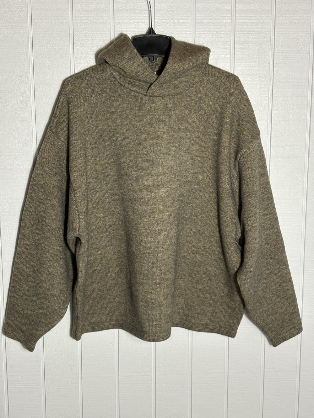 MNML Tonal Grain Knitted Hoodie Men S Brown Oversized Grunge Streetwear NWT